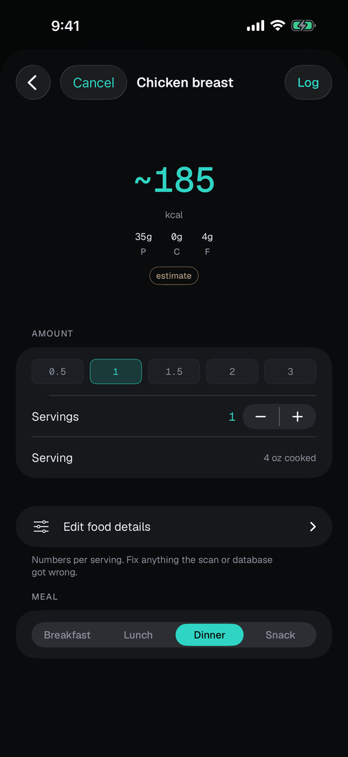 the tilde is on the number, and estimate is a badge